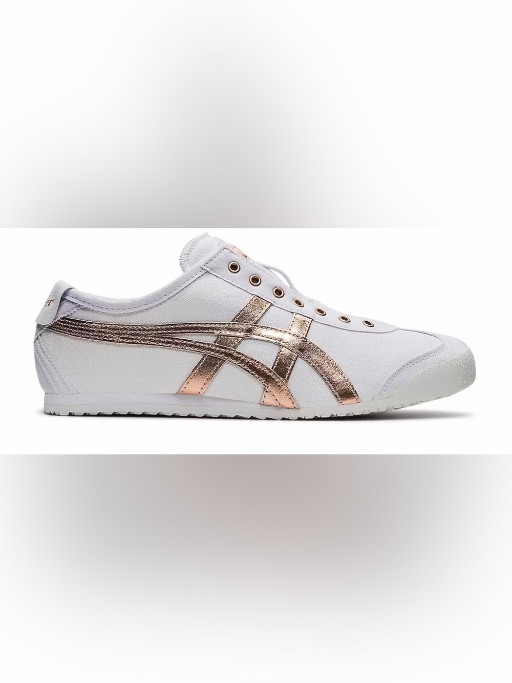 NWOT- Onitsuka Tiger Mexico 66 Slip-On
White Rose Gold
Size Men’s 5